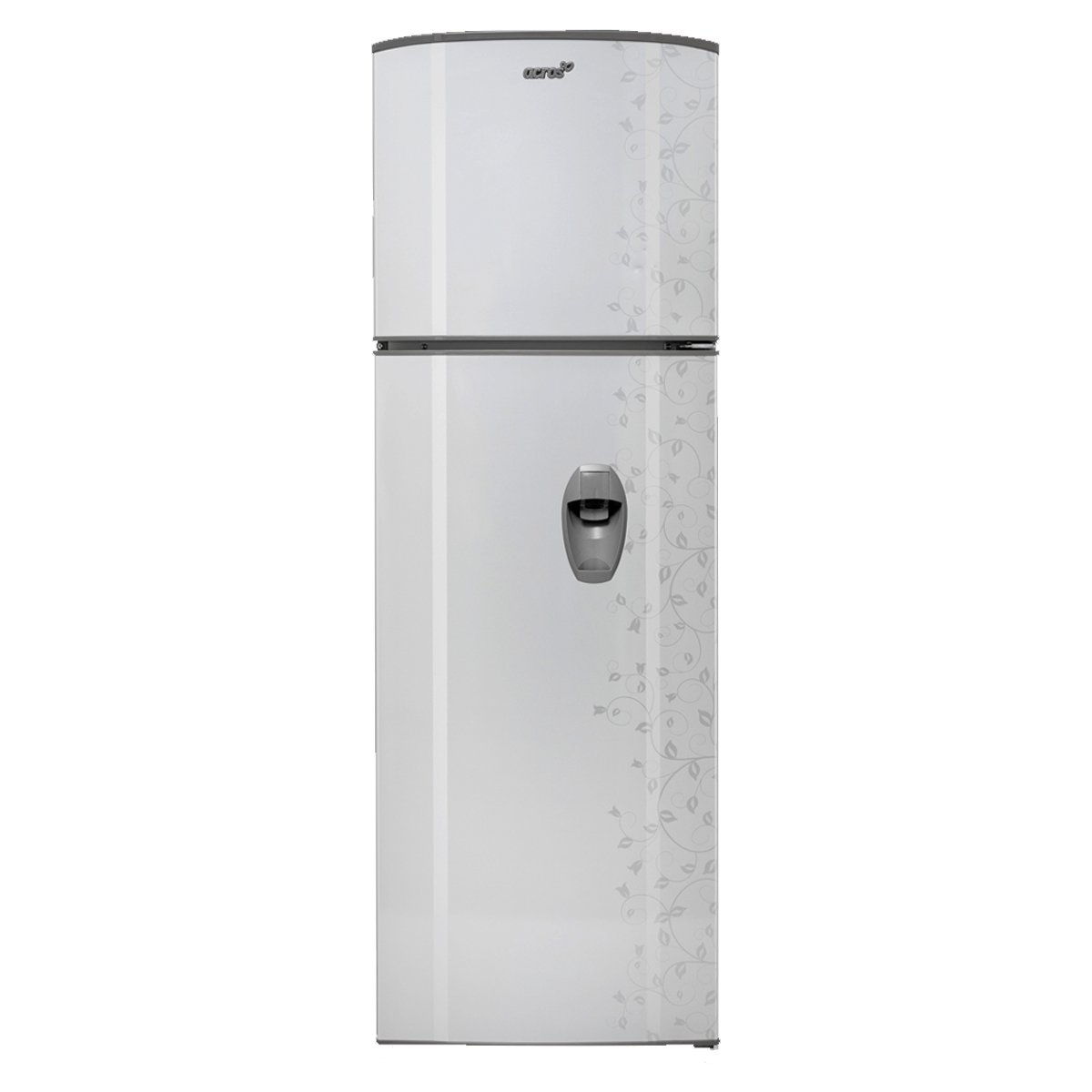 REFRIGERADOR ACROS TOP MOUNT 9 PIES PLATINO CON DECORADO FLORAL | SEARS